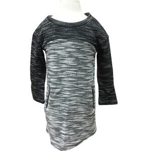 Cherokee Girls' Grey & Black Zipper Pocket Sweater Dress 3T